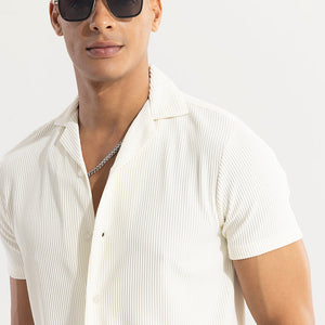 Parallel Rib White Shirt