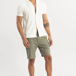 Parallel Rib White Shirt