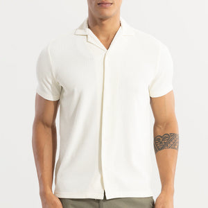 Parallel Rib White Shirt