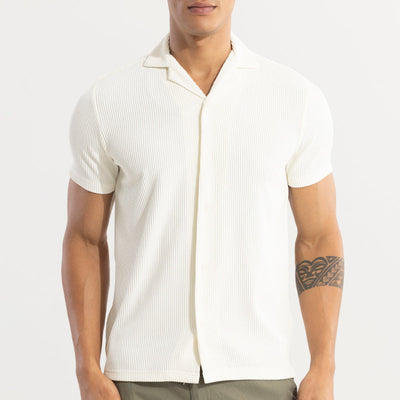 Parallel Rib White Shirt