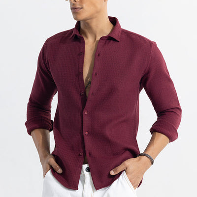 RelaxKnit Maroon Shirt
