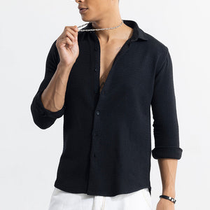 RelaxKnit Black Shirt