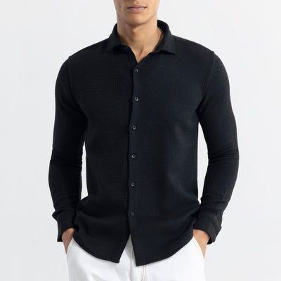 RelaxKnit Black Shirt