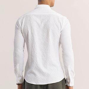 AiryCheck White Seer Sucker Shirt