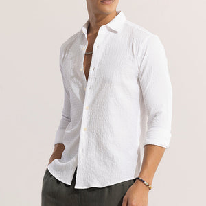 AiryCheck White Seer Sucker Shirt