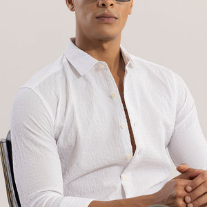 AiryCheck White Seer Sucker Shirt