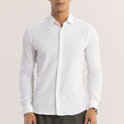 AiryCheck White Seer Sucker Shirt