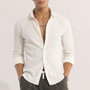 AiryCheck Cream Seer Sucker Shirt