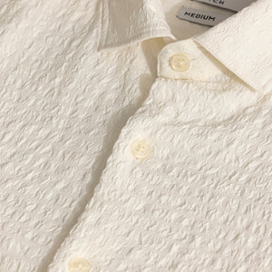 AiryCheck Cream Seer Sucker Shirt