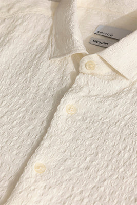 AiryCheck Cream Seer Sucker Shirt