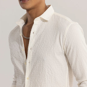 AiryCheck Cream Seer Sucker Shirt
