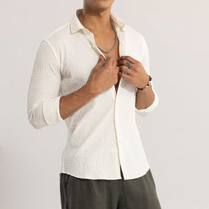 AiryCheck Cream Seer Sucker Shirt