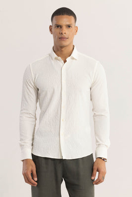 AiryCheck Cream Seer Sucker Shirt