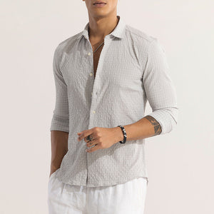 AiryCheck Grey Seer Sucker Shirt
