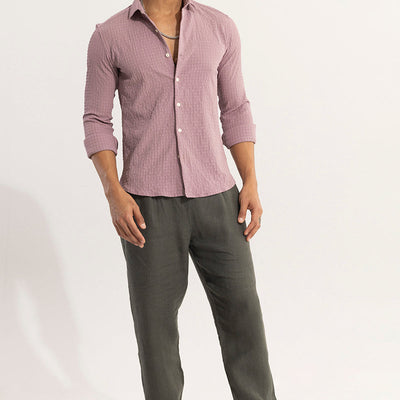 AiryCheck Mauve Seer Sucker Shirt