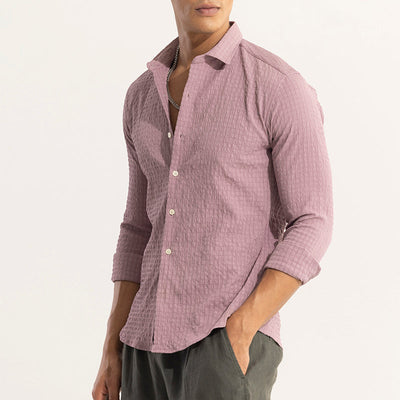 AiryCheck Mauve Seer Sucker Shirt