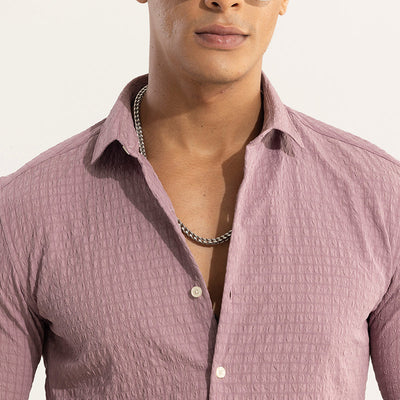 AiryCheck Mauve Seer Sucker Shirt