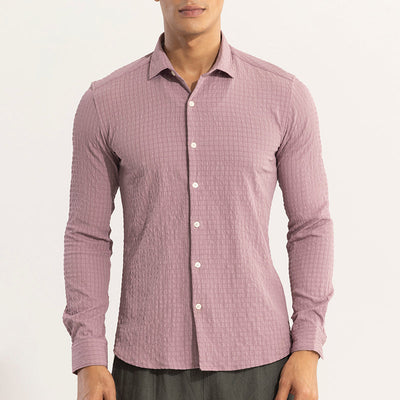 AiryCheck Mauve Seer Sucker Shirt