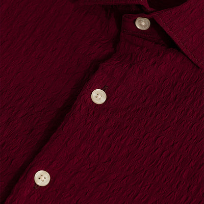 AiryCheck Red Seer Sucker Shirt