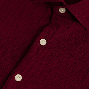 AiryCheck Red Seer Sucker Shirt