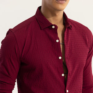AiryCheck Red Seer Sucker Shirt