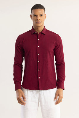 AiryCheck Red Seer Sucker Shirt
