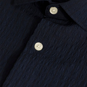 AiryCheck Navy Seer Sucker Shirt