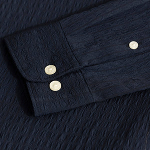 AiryCheck Navy Seer Sucker Shirt