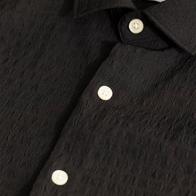 AiryCheck Black Seer Sucker Shirt