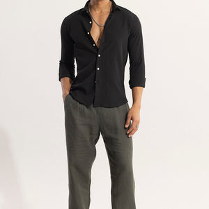 AiryCheck Black Seer Sucker Shirt