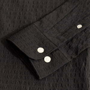 AiryCheck Black Seer Sucker Shirt