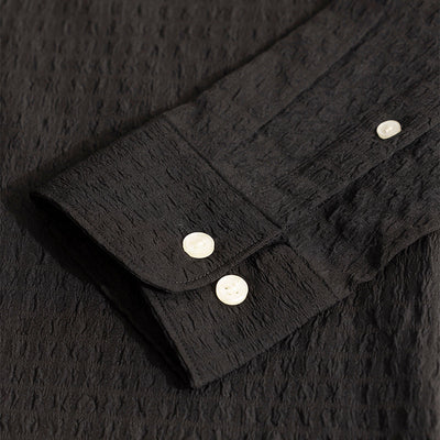 AiryCheck Black Seer Sucker Shirt