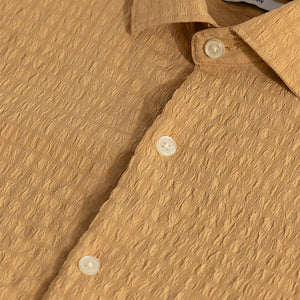 AiryCheck Mustard Seer Sucker Shirt