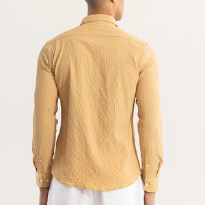 AiryCheck Mustard Seer Sucker Shirt