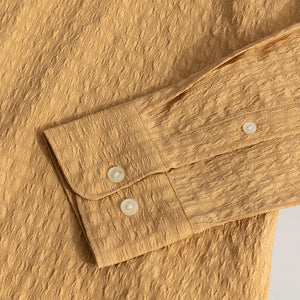 AiryCheck Mustard Seer Sucker Shirt