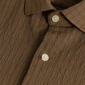 AiryCheck Brown Seer Sucker Shirt