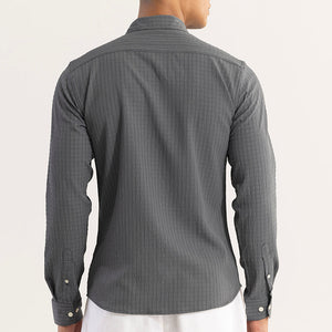 AiryCheck Ash Grey Seer Sucker Shirt