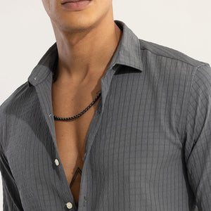 AiryCheck Ash Grey Seer Sucker Shirt