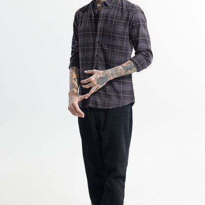 Tartan Twist Ash Grey Checks Shirt