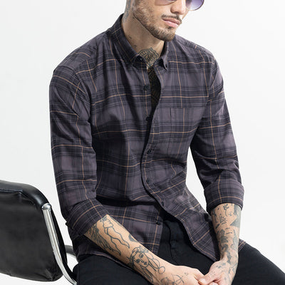 Tartan Twist Ash Grey Checks Shirt