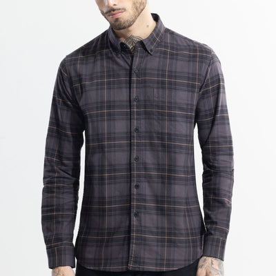 Tartan Twist Ash Grey Checks Shirt