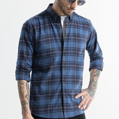 Tartan Twist Blue Checks Shirt