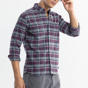 Tartan Twist Purple Checks Shirt