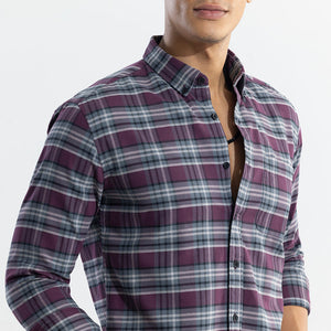 Tartan Twist Purple Checks Shirt