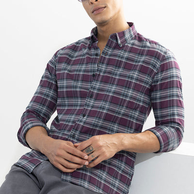 Tartan Twist Purple Checks Shirt