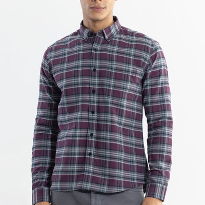 Tartan Twist Purple Checks Shirt