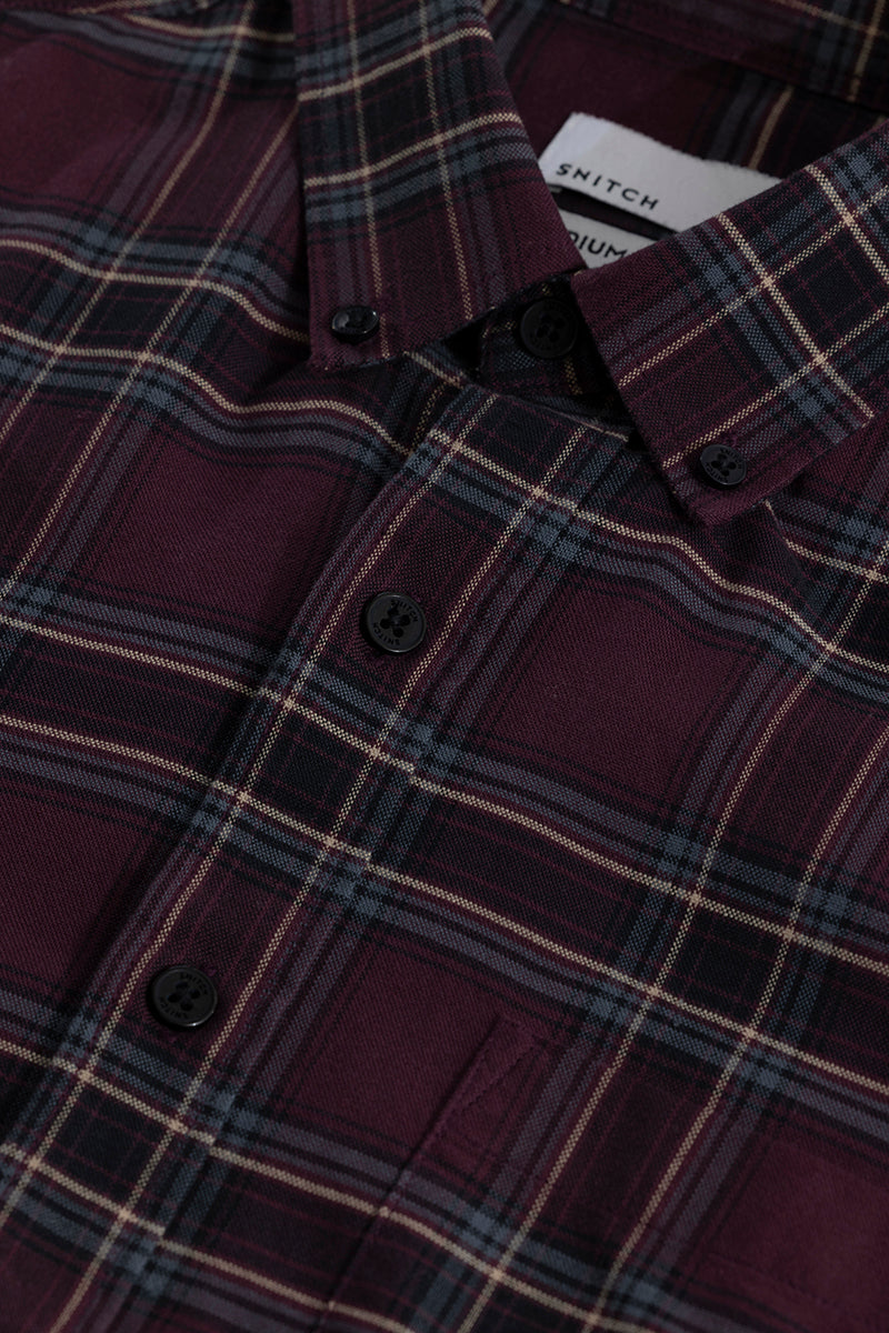 Window Twist Purple Checks Shirt