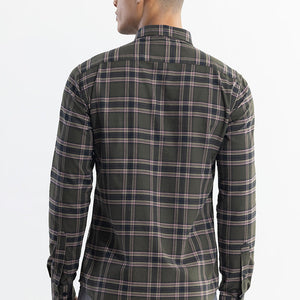 Window Twist Olive Checks Shirt