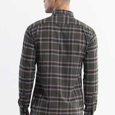 Window Twist Olive Checks Shirt
