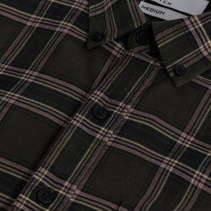Window Twist Olive Checks Shirt